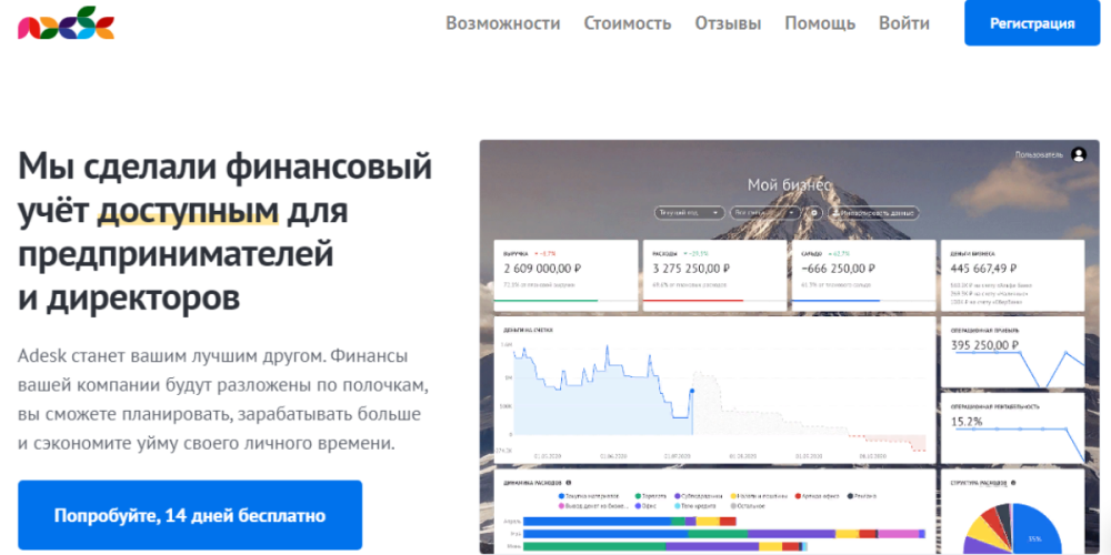 Цифровой сервис Adesk для финансового учета 
